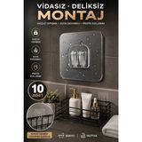 Maison Luré Askılık 10 Adet Şeffaf Yapışkanlı Askı, Banyo Mutfak Rafı Askısı Duvar Kancası