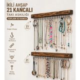 Maison Luré Askılık 42 Kancalı Ahşap Takı Askılığı – Duvar Tipi Kolye Bileklik Organizeri
