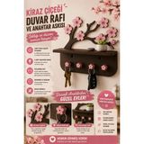 Maison Luré Askılık Çiçeği Tasarımlı Duvar Rafı ve Anahtar Askısı - Mini Takı ve Obje Rafı