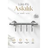 Maison Luré Askılık Duvara Monte 4'lü Banyo Mutfak Antre Vestiyer Havlu Elbise Askısı