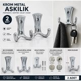Maison Luré Askılık Krom Metal 2 Adet Portmanto Vestiyer Dolap Askısı
