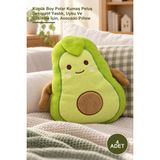 Maison Luré Avokado Yastık Küçük Boy Polar Kumaş Peluş Dekoratif Yastık 4 Adet - 10 cm - Siyah
