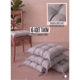 Maison Luré Bağcıklı Mutfak Balkon Sandalye Minderi Puf Takım - Siyah - Seçenek 1