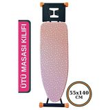Maison Luré Büyük Boy Pembe Keçeli Ütü Masası Kılıfı, 55X140CM, Koruyucu ve Şık Ütü Masası ve Aksesuarı - 55 x 140 cm