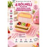 Maison Luré Çatal ve Kaşıklı 4 Bölmeli Çocuk Beslenme Kabı Yemek Kabı - Siyah - Seçenek 1