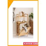Maison Luré Çek-Aç Bambu Kirli Sepeti, 2 Raflı ve Şık Tasarım Çamaşır Sepeti