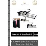 Maison Luré Dayanıklı Dolap Organizer Hareketli Çok Fonksiyonlu Pantolon Askılığı Askılık - Seçenek 1 - Siyah