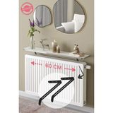 Maison Luré Dresuar Kalorifer Peteği Üstü Raf 60 x 18 cm Beyaz Gümüş Oval Kesim