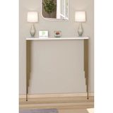 Maison Luré Dresuar Petek Üstü Raf Oval Kenar Beyaz Gold Ayak 120*18CM