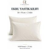 Maison Luré Ekru Yastık Kılıfı 50X70 cm 2 Adet Pamuk Gizli Fermuarlı - Siyah