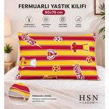 Maison Luré Fermuarlı Yastık Kılıfı Sarı Kırmızı Top Forma Desen - Siyah