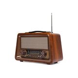 Maison Luré Gerçek Ahşap Eskitme Bluetooth Radyo ve Müzik Kutusu, Alarm Özelliği Alarm Saatli Radyo