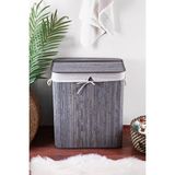 Maison Luré Gri Katlanabilir Bambu Çamaşır Sepeti, 19 L Kapasiteli - Seçenek 1 - Siyah
