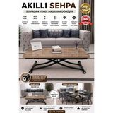 Maison Luré Juppo Akıllı Sehpa Mdf Antiklayt Oval Köşe Alt Siyah Orta Sehpa - Seçenek 1