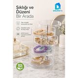 Maison Luré Kapaklı Pamukluk ve Kulak Çubuğu Kutusu - Banyo ve Makyaj Düzeni Makyaj & Takı Organizeri