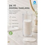 Maison Luré Kapaklı Şeffaf Makyaj Pamukluğu ve Disk Saklama Kutusu Makyaj & Takı Organizeri