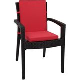 Maison Luré Klasik Yüksek Arkalıklı Sandalye Minderi Kırmızı 45X85 - Siyah - Seçenek 1
