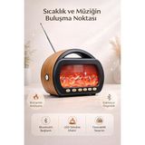 Maison Luré LED Şömine Efektli Bluetooth Hoparlör: Dekoratif ve Taşınabilir Ses Sistemi Alarm Saatli Radyo