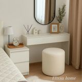 Maison Luré Makyaj Pufu Teddy Kumaş Kırık Beyaz Ayak Uzatma Pufu Tabure Puf & Bench - Seçenek 1 - Siyah