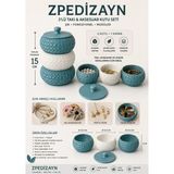Maison Luré Makyaj & Takı Organizeri 3D Baskı 3'lü Takı ve Aksesuar Saklama Kutusu Kapaklı Dekoratif