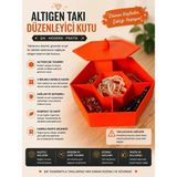 Maison Luré Makyaj & Takı Organizeri Altıgen Takı Düzenleyici Kutu, Bölmeli ve Dekoratif Saklama Çözümü