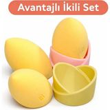 Maison Luré Makyaj & Takı Organizeri Ikili Makyaj Süngeri ve Beauty Blender Tutucu Seti, Organizerli Çiftli Tasarım