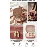 Maison Luré Makyaj & Takı Organizeri Kadife Takı Düzenleyici, Seyahat Çantası, Kolye, Yüzük ve Küpe Organizer (12X8 Cm)