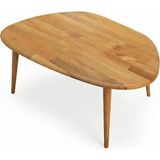 Maison Luré Masif Doğal Ahşap Oval Orta Sehpa Asimetrik Modern Iskandinav Tasarım - Seçenek 1