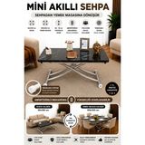 Maison Luré Mini Içe K Akıllı Sehpa Üst Mdf Oval Köşe Alt Krom Kaplama Orta Sehpa - Seçenek 1