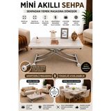 Maison Luré Mini Juppo Içe K Akıllı Sehpa Mdf Oval Köşe Alt Krom Kaplama Orta Sehpa - Seçenek 1