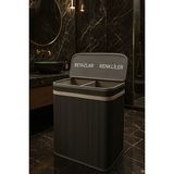 Maison Luré Modern Bambu Çok Bölmeli Çamaşır Sepeti, 100 Litre Geniş Hacim
