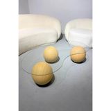 Maison Luré Modern Orta Sehpa Küre Top Natural Cam Sehpa - Seçenek 1