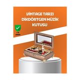 Maison Luré Müzikli Balerin Figürlü Takı Kutusu Piyano Desenli Dekoratif Makyaj & Takı Organizeri
