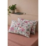 Maison Luré Pamuklu 2’li Yastık Kılıfı 50 x 70 cm Fermuarlı Çiçek Desenli - Siyah
