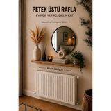Maison Luré Petek Üstü Dekoratif Raf 60 cm Ahşap Duvar Rafı Dresuar - Siyah