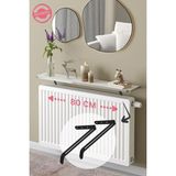 Maison Luré Petek Üstü Uçan Raf 80 x 18 cm Beyaz Gümüş Dresuar - Siyah