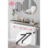 Maison Luré Petek Üstü Uçan Raf Dresuar Kalorifer Peteği Rafı Kitaplık 80 x 18 cm - Siyah
