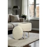 Maison Luré Puf & Bench Mantar Sandıklı Puf Teddy Kumaş Makyaj Masa Pufu