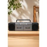 Maison Luré Puxing Gri Nostaljik Çift Kaset Çalar, Bluetooth ve Mp3 Özellikli Nostaljik Radyo