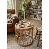 Maison Luré Rattan Yuvarlak Orta Yan Sehpa 53X55 cm Orta Sehpa - Seçenek 1