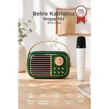 Maison Luré Renkli Rgb Işıklı Mikrofonlu Bluetooth Hoparlör, Tws ve USB Desteği Nostaljik Radyo
