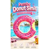 Maison Luré Renkli Şişme Donut Havuz Simidi, Eğlenceli ve Güvenli Yüzme Arkadaşı Deniz Malzemesi - Siyah - 0 - 1 Yaş
