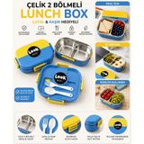 Maison Luré Saklama Kabı Lunch Box2 Bölmeli Paslanmaz Çelik Yemek Kabı Sızdırmaz Kapaklı, Taşınabili