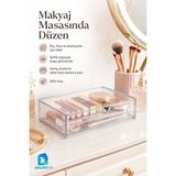Maison Luré Şeffaf Büyük Kozmetik ve Takı Organizeri, Çok Bölmeli ve Kullanışlı Makyaj & Takı Organizeri
