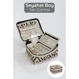 Maison Luré Seyahat Boy Takı Çantası - Kompakt ve Güvenli Mücevher Saklama Kılıfı Makyaj & Takı Organizeri