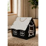 Maison Luré Şık Ahşap Kedi Evi, Standart Model, Iç Mekan Kullanımı, 43X38X40 cm Kedi ve Köpek Yatağı - Seçenek 1 - Siyah