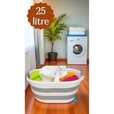 Maison Luré Şık ve Hafif Katlanabilir Çamaşır Sepeti, 25 Litre Kapasiteli - Seçenek 1 - Siyah