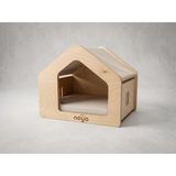 Maison Luré Şık ve Sade Minimal Ahşap Ev, Konforlu Evcil Hayvan Alanı Kedi ve Köpek Yatağı - Seçenek 1 - Siyah