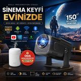 Maison Luré Taşınabilir 4K Full Hd Projektör ve Spreyli El Fanı Seti Projeksiyon Cihazı - Siyah