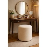 Maison Luré Teddy Kumaş Silindir Puf Ayak Uzatma Pufu Salon Makyaj Masası Pufudekoratif Puf & Bench - Seçenek 1 - Siyah